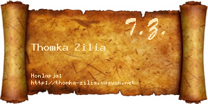 Thomka Zilia névjegykártya